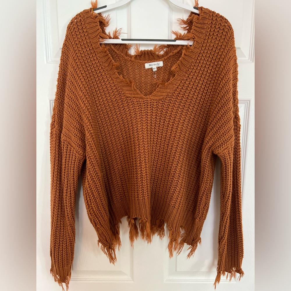 Oversized distressed fall sweater!